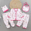 Purple & White Newborn Baby 5 Pieces Suit Set BS6059C